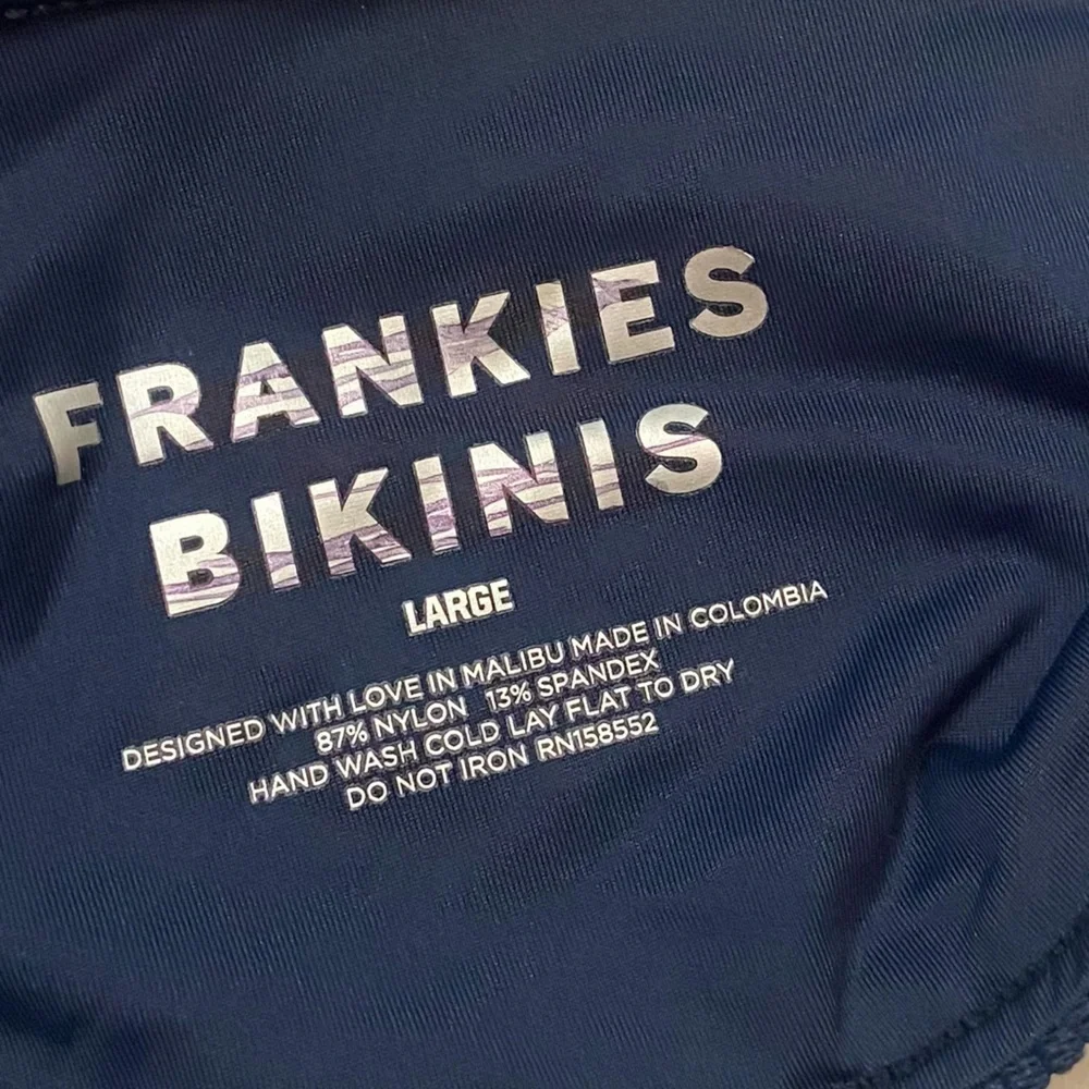Frankie's Bikinis Navy Blue Floral One Piece